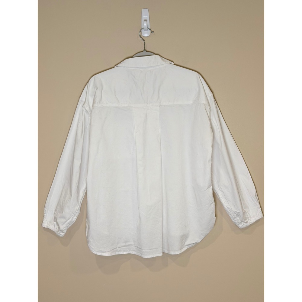 Sundry Womens Button Down Shirt White Medium Evereve Oversized Cotton Blouse - Picture 3 of 4
